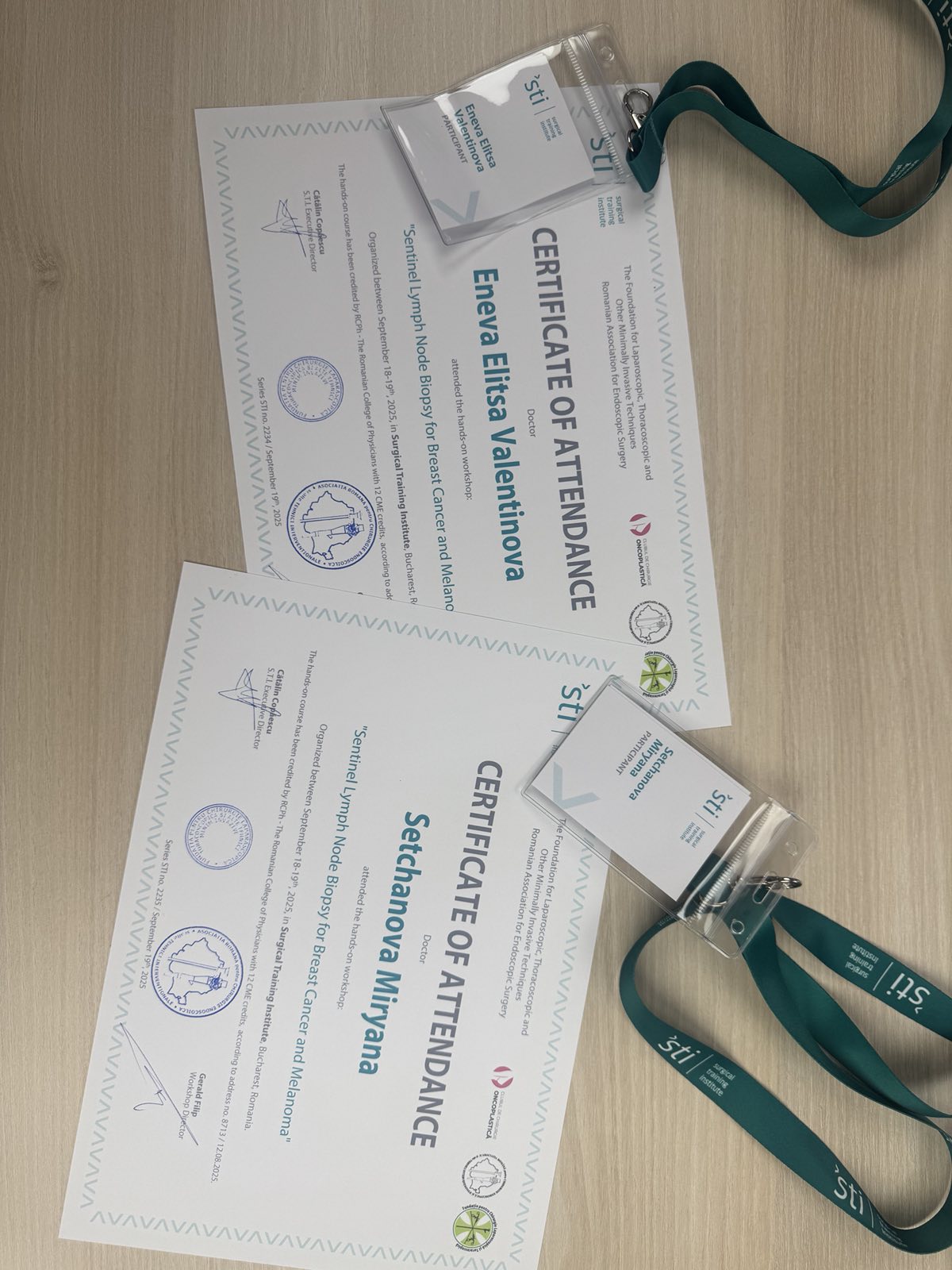 Д-р Сечанова и д-р Енева с участие в международен практически курс по синтинелна биопция при рак на гърдата и меланом