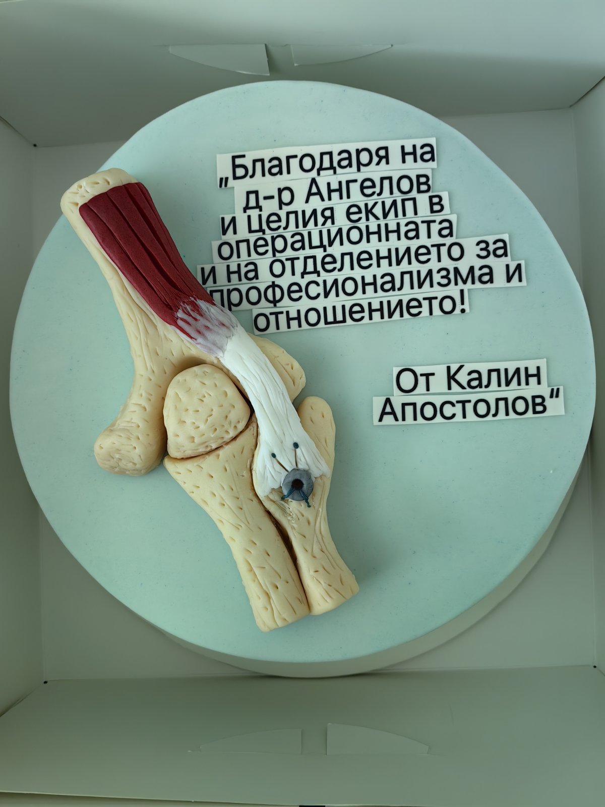 Благодарност към екипа на Клиниката по Ортопедия и травматология